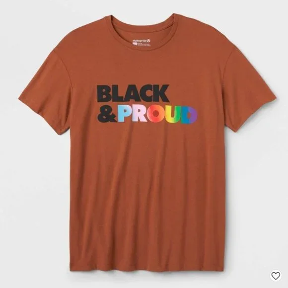 Pride Black & Proud Short Sleeve Graphic T-Shirt Brown Unisex XLarge - Picture 2 of 6